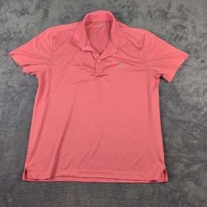 IZOD Golf Men XL PINK Short Sleeve Performance Polo Shirt Micro Grid Texture